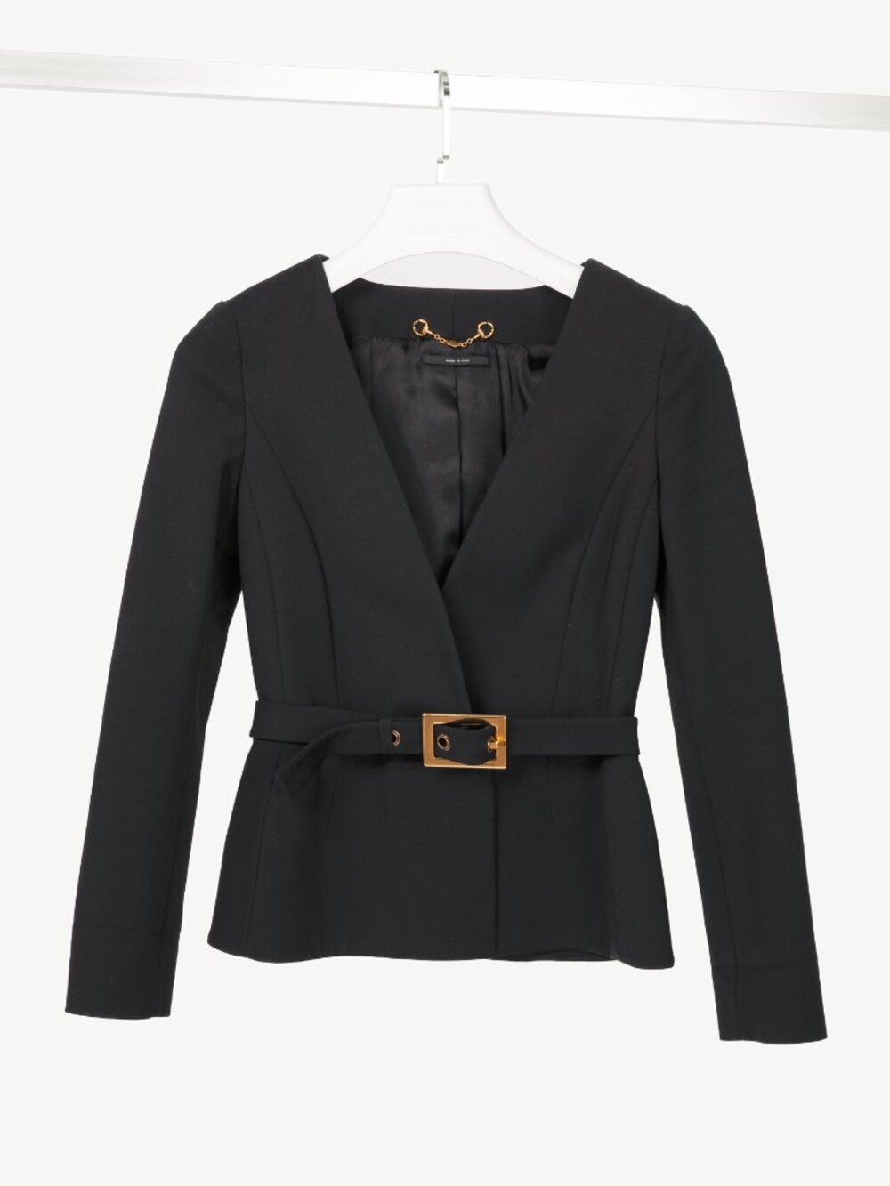 Gucci PF13 Black Cotton-Blend Belted Jacket